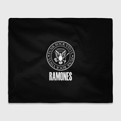 Плед флисовый Ramones rock logo, цвет: 3D-велсофт