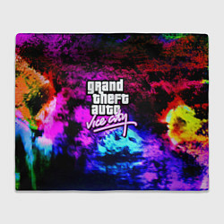 Плед флисовый GTA vice city краски неоновые, цвет: 3D-велсофт