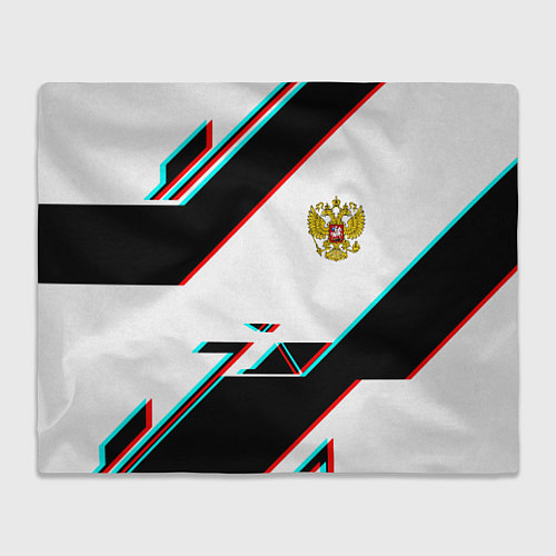 Плед Россия спортивная геометрия глитч / 3D-Велсофт – фото 1