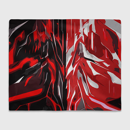 Плед Красная абстракция на чёрно-белом фоне / 3D-Велсофт – фото 1