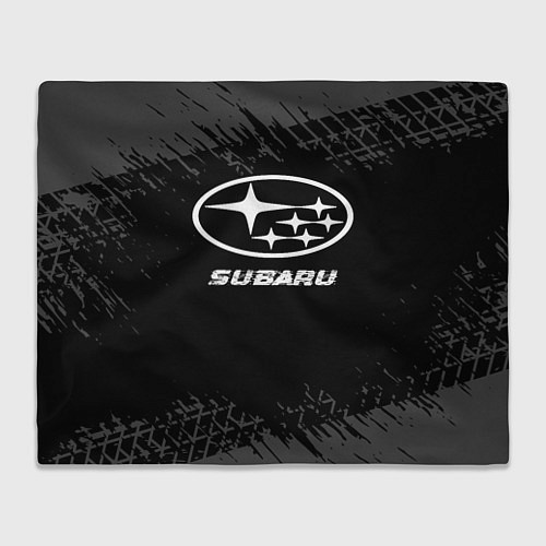 Плед Subaru speed на темном фоне со следами шин / 3D-Велсофт – фото 1