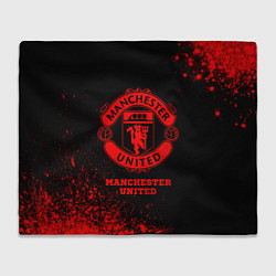 Плед флисовый Manchester United - red gradient, цвет: 3D-велсофт