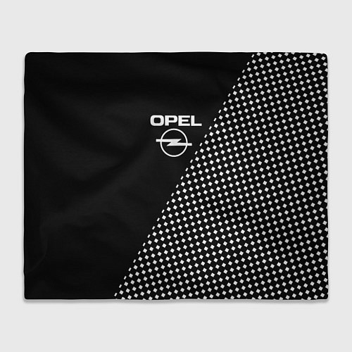 Плед Opel чёрно-белый шахматка / 3D-Велсофт – фото 1