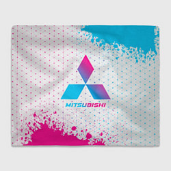 Плед флисовый Mitsubishi neon gradient style, цвет: 3D-велсофт