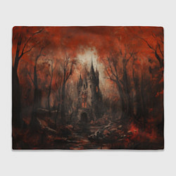 Плед флисовый Замок в осеннем лесу, цвет: 3D-велсофт
