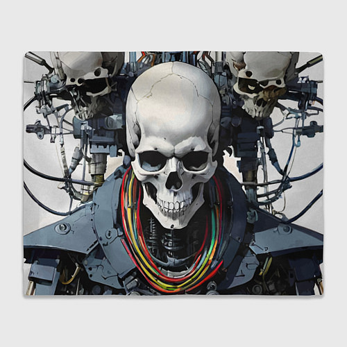 Плед Cool cyber skull - ai art fantasy / 3D-Велсофт – фото 1