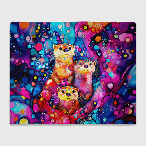 Плед Три выдры / 3D-Велсофт – фото 1