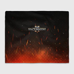 Плед флисовый Warhammer 40000 space marine 2 logo fire, цвет: 3D-велсофт