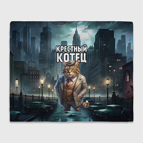 Плед Крестный котец в большом городе / 3D-Велсофт – фото 1