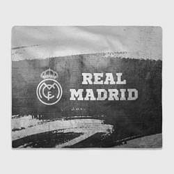 Плед флисовый Real Madrid - grey gradient по-горизонтали, цвет: 3D-велсофт