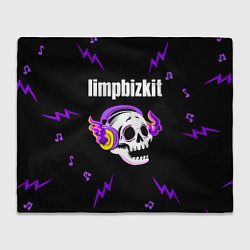 Плед Limp Bizkit неоновый череп