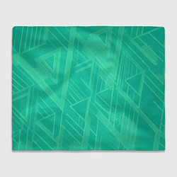 Плед Мятный зелёный однотонный геометричный