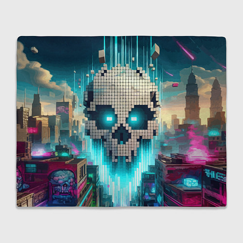 Плед Minecraft skull - ai art fantasy / 3D-Велсофт – фото 1