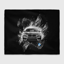 Плед флисовый BMW брызги абстракции, цвет: 3D-велсофт