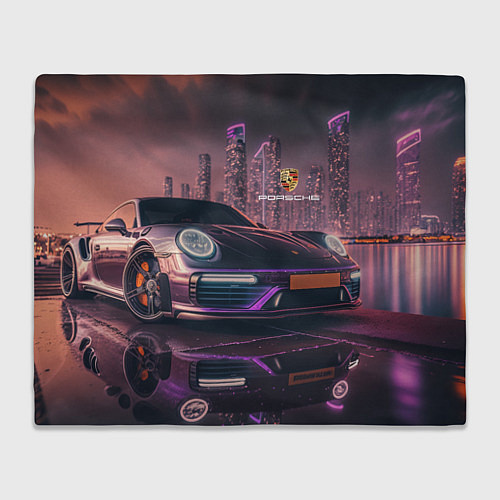 Плед Porshe neon city / 3D-Велсофт – фото 1