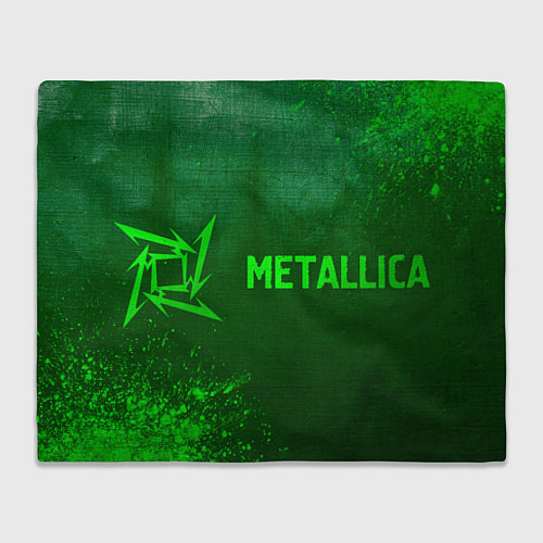 Плед Metallica - green gradient по-горизонтали / 3D-Велсофт – фото 1