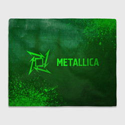 Плед флисовый Metallica - green gradient по-горизонтали, цвет: 3D-велсофт