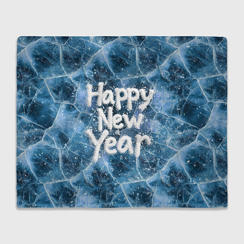 Плед Happy New year with snow on ice / 3D-Велсофт – фото 1