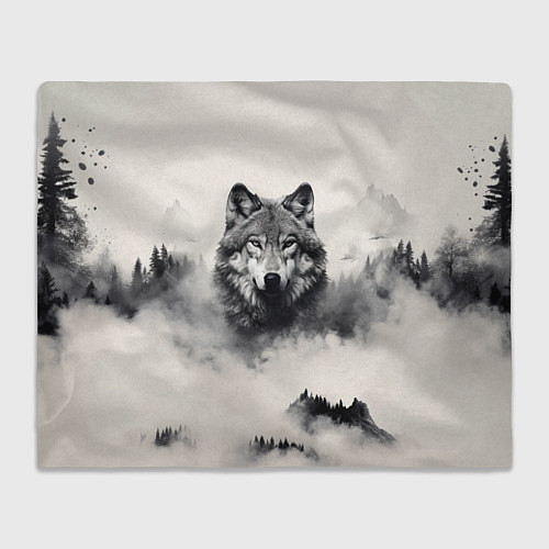 Плед Голова серого волка / 3D-Велсофт – фото 1