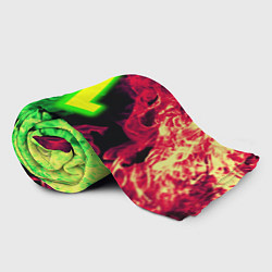 Плед флисовый Half life битва огня кислотное лого, цвет: 3D-велсофт — фото 2