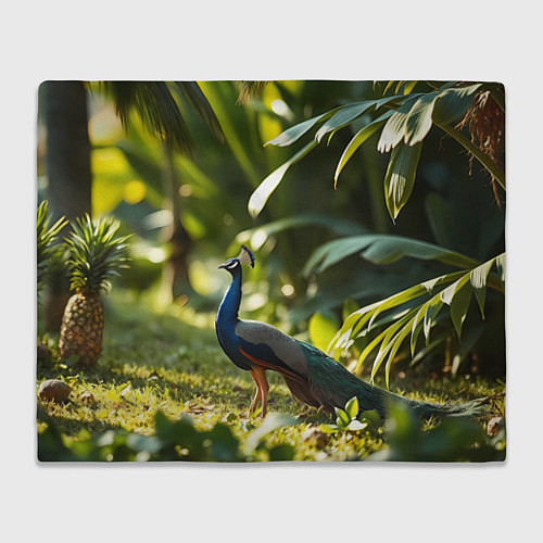 Плед Стоящий рядом с ананасами и пальмами в солнечных л / 3D-Велсофт – фото 1