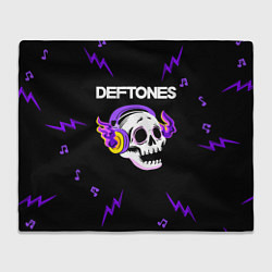 Плед Deftones неоновый череп