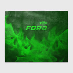 Плед флисовый Ford - green gradient посередине, цвет: 3D-велсофт