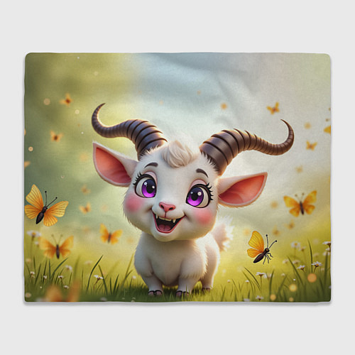 Плед Козлёнок на лугу / 3D-Велсофт – фото 1