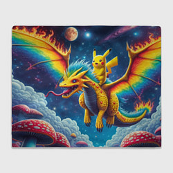 Плед Pikachu on a fabulous dragon - neon glow