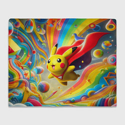 Плед флисовый Super Pikachu - ai art fantasy, цвет: 3D-велсофт