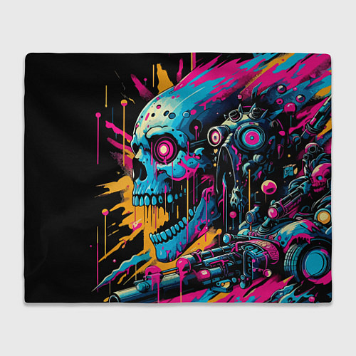 Плед Cool cyber skull - ai art / 3D-Велсофт – фото 1