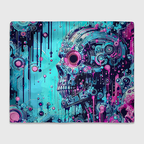 Плед Cyber skull - blots sketch / 3D-Велсофт – фото 1