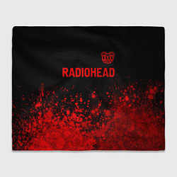 Плед флисовый Radiohead - red gradient посередине, цвет: 3D-велсофт