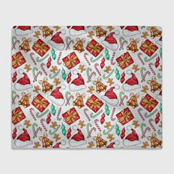 Плед флисовый Новогодний паттерн 2025, цвет: 3D-велсофт