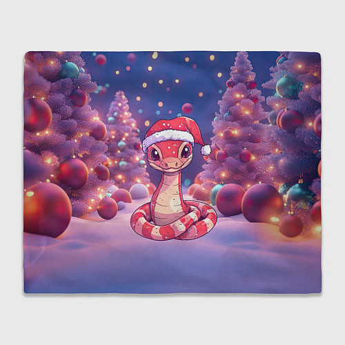 Плед Змея и яркие елки 2025 / 3D-Велсофт – фото 1