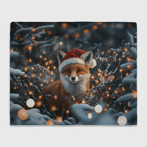 Плед Лисица и новогодняя гирлянда / 3D-Велсофт – фото 1