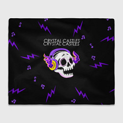 Плед флисовый Crystal Castles неоновый череп, цвет: 3D-велсофт