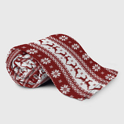 Плед флисовый Скандинавский узор с оленями, цвет: 3D-велсофт — фото 2