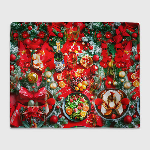 Плед Новогодний праздничный стол / 3D-Велсофт – фото 1