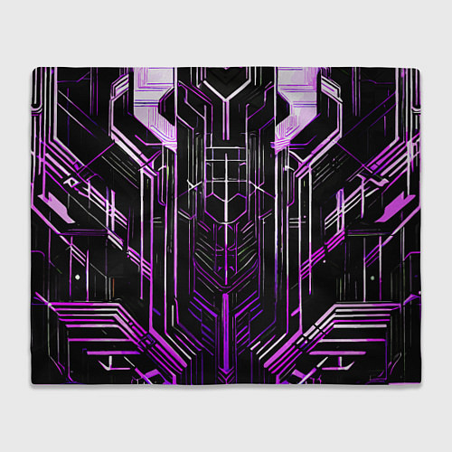 Плед Purple lines on a black background / 3D-Велсофт – фото 1