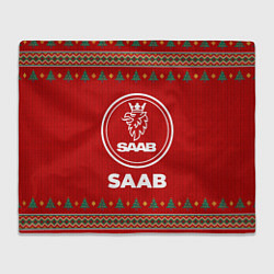Плед флисовый Saab new year, цвет: 3D-велсофт