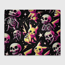 Плед Pikachu and skeletons - pattern