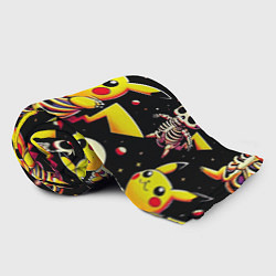 Плед флисовый Скелет Пикачу - паттерн, цвет: 3D-велсофт — фото 2