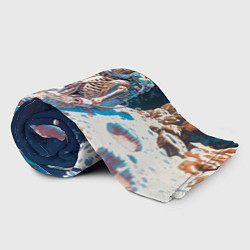 Плед флисовый Санта скелет астронавт, цвет: 3D-велсофт — фото 2