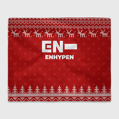 Плед Новогодний Enhypen с оленями / 3D-Велсофт – фото 1