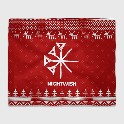Плед Новогодний Nightwish с оленями / 3D-Велсофт – фото 1
