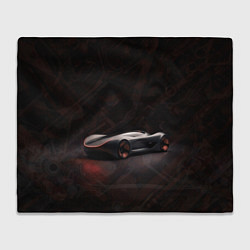 Плед флисовый Футуристичный гоночный автомобиль, цвет: 3D-велсофт