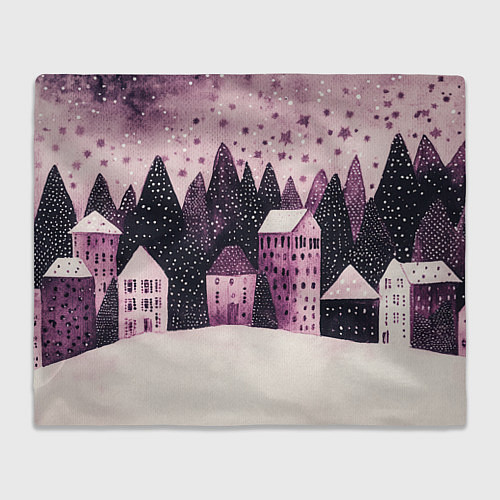 Плед Новогодние домики в лесу / 3D-Велсофт – фото 1