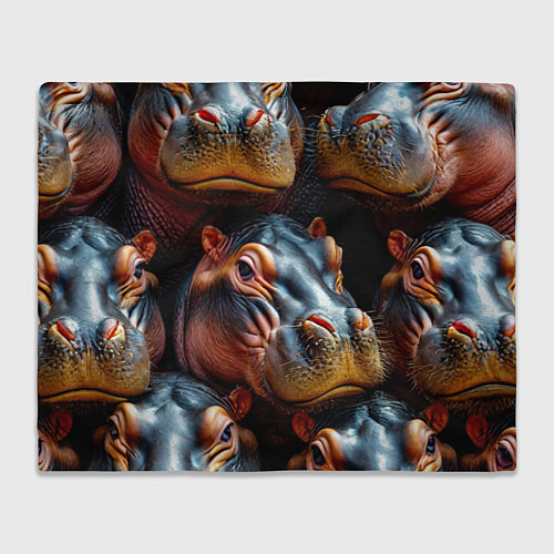 Плед Бегемоты / 3D-Велсофт – фото 1