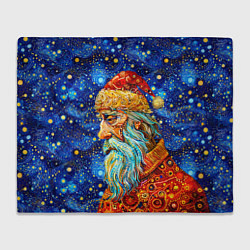 Плед флисовый Santa Claus: pop-art-brut-nouveau pointillism, цвет: 3D-велсофт